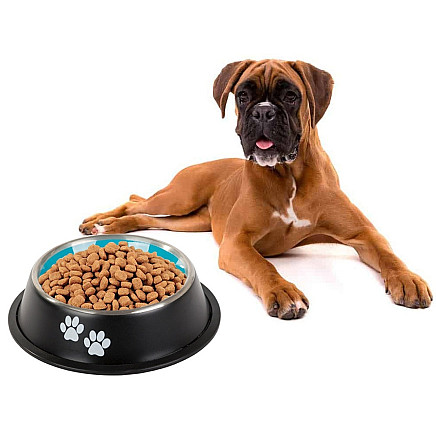 Anti-slip metal dog bowl large 1l