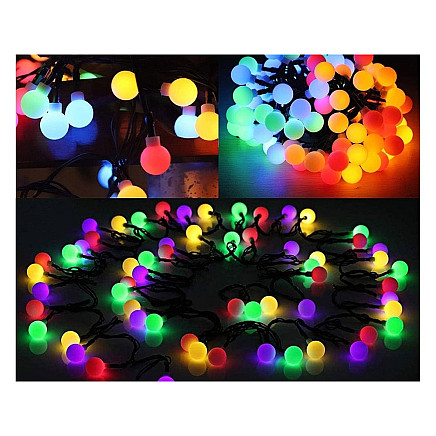 Солнечная садовая струна 40 светодиодных ламп разноцветные автоматические