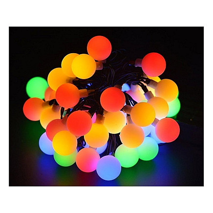 Солнечная садовая струна 40 светодиодных ламп разноцветные автоматические