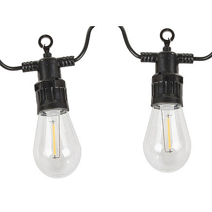 Dārza gaismas virtene ar 15 LED spuldzēm, silti balta, 15 m