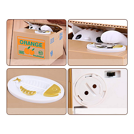 Moneybox kitty cat interactive automaton meows