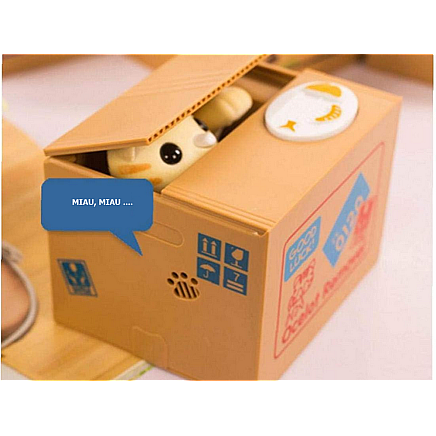 Moneybox kitty cat interactive automaton meows