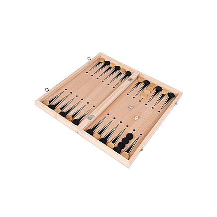 Chess game checkers triktrak large wooden 3in1