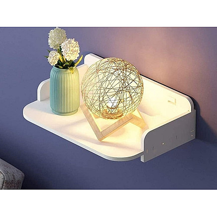 Wall-mounted book shelf flowers white matt