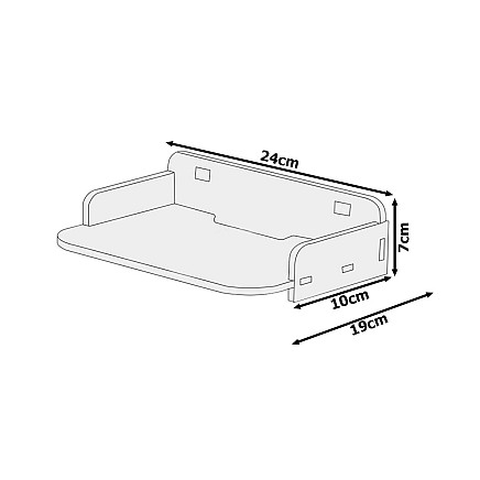 Wall-mounted book shelf flowers white matt