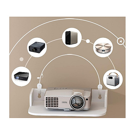 Wall-mounted book shelf flowers white matt