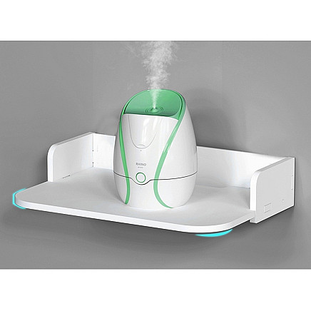 Wall-mounted book shelf flowers white matt