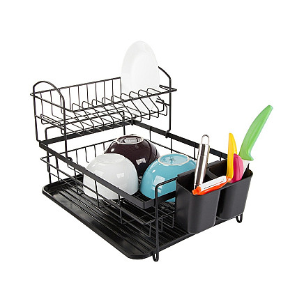 Double-deck drainer with tray