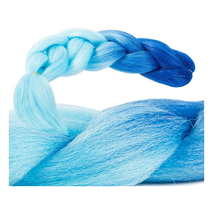 Sintētiskas ombre matu bizītes, zilas