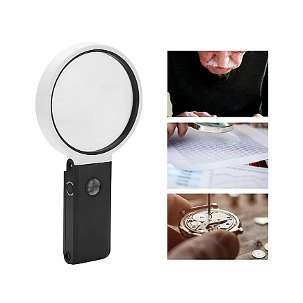 Folding jewellers magnifying glass 10x 25x 6 led 2 uv scale