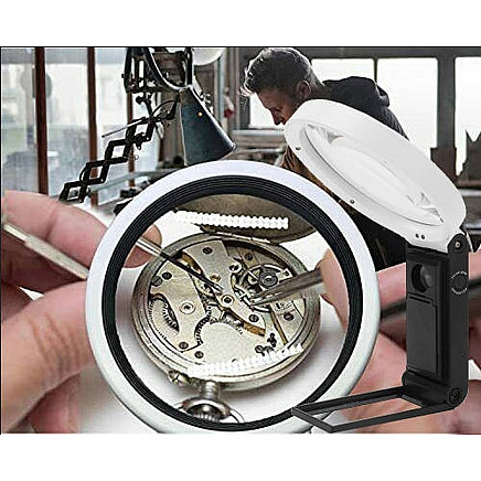 Folding jewellers magnifying glass 10x 25x 6 led 2 uv scale