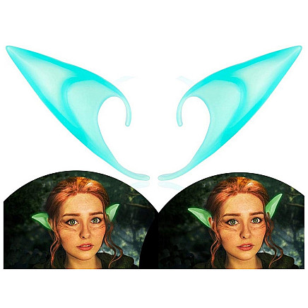 Artificial gnome elf ears glowing