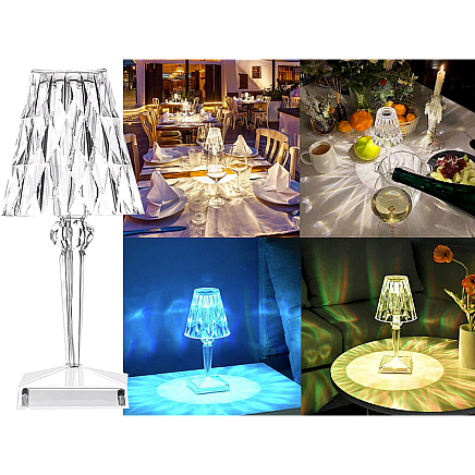 Table lamp led crystal rgb usb remote control