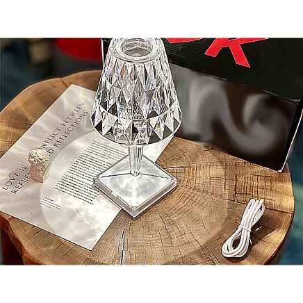 Table lamp led crystal rgb usb remote control