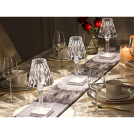 Table lamp led crystal rgb usb remote control