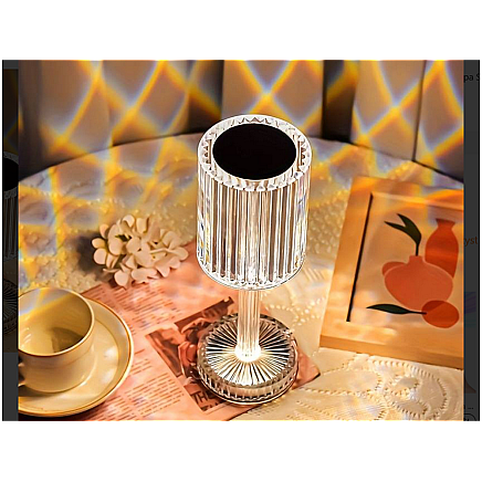 Table lamp led crystal rgb usb remote control