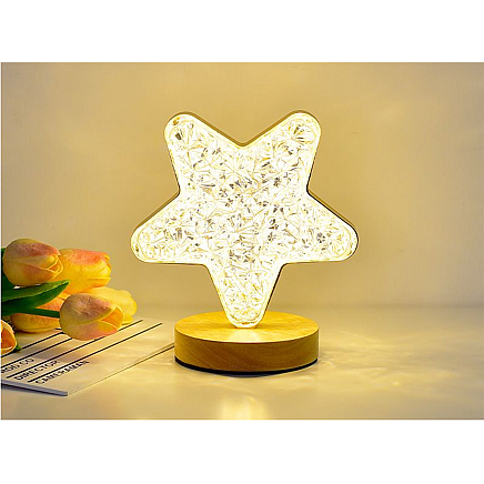 Table star night light crystal led rgb usb