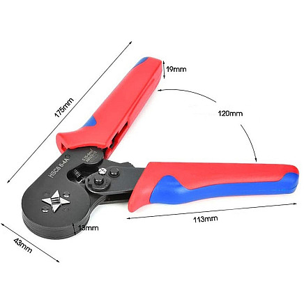 Crimping press for end sleeves 0.25-10mm²