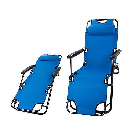 Garden beach lounger folding cushion gravity reinforced soft
