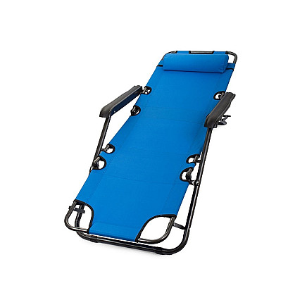 Garden beach lounger folding cushion gravity reinforced soft