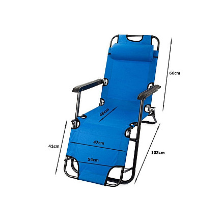 Garden beach lounger folding cushion gravity reinforced soft