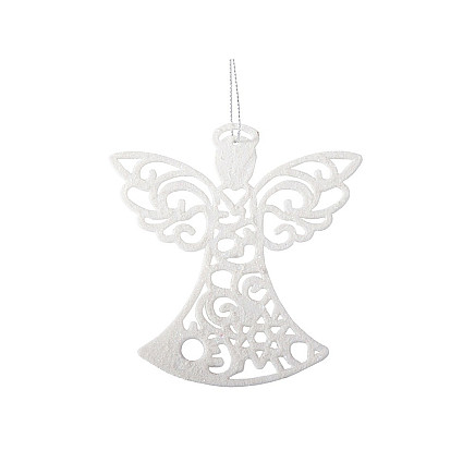 Christmas tree angel pendants 3pcs glitter baubles