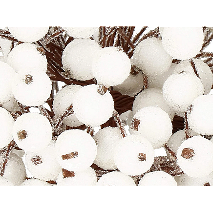 Frosted rowan white christmas decoration 5 pcs