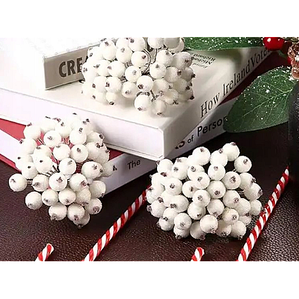 Frosted rowan white christmas decoration 5 pcs