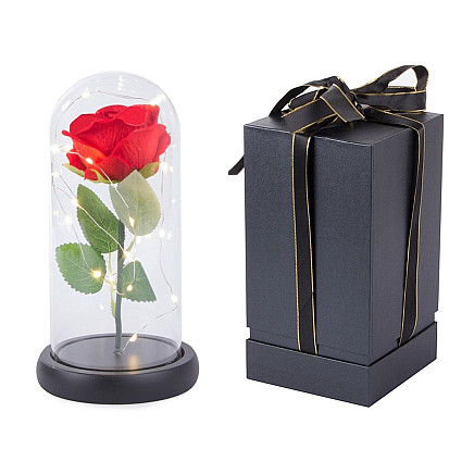 Mūžīgā Roze Stikla Kupolā ar LED Apgaismojumu - 5907451350706 Mūžīgā Roze Stikla Kupolā ar LED Apgaismojumu