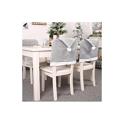 Ziemassvētku vecīša cepures krēslu pārvalki 6 gab.