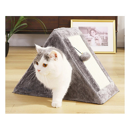 Scratching post triangle cat kennel cat bed toy ball