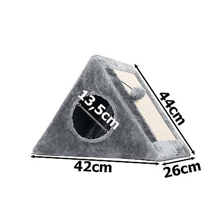 Scratching post triangle cat kennel cat bed toy ball