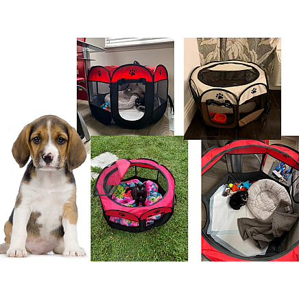 Collapsible dog pen pet bed cat cage large kennel lightweight