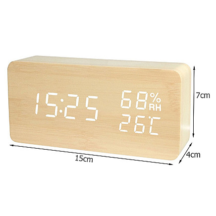 Electronic alarm clock thermometer hygrometer usb