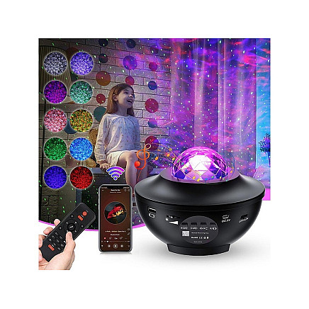 Star projector led night light rgb + remote control