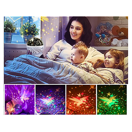 Star led rotating night light projector