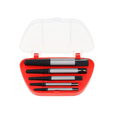 5 gab. salauzto skrūvju izvilcēju komplekts, sarkans