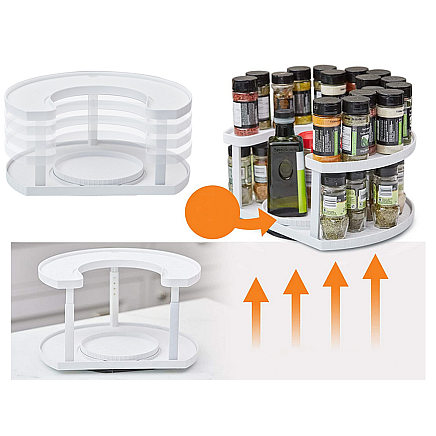 Bin organiser spice rack rotatable