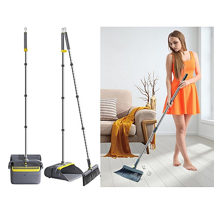 Lazy mans sweeping kit swifter brush mop cleaning wiper dustpan 2in1