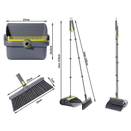 Lazy mans sweeping kit swifter brush mop cleaning wiper dustpan 2in1