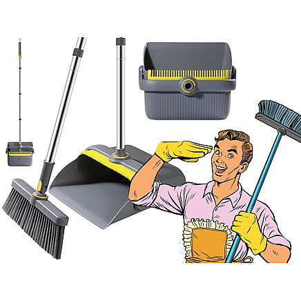 Lazy mans sweeping kit swifter brush mop cleaning wiper dustpan 2in1