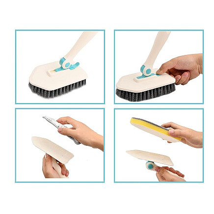 Multifunctional brush 3in1 set microfibre brush sponge multifunctional brush