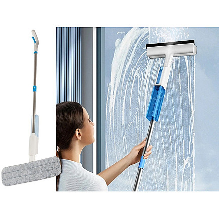 Flat mop with spray spray window washer 3x pads 2in1