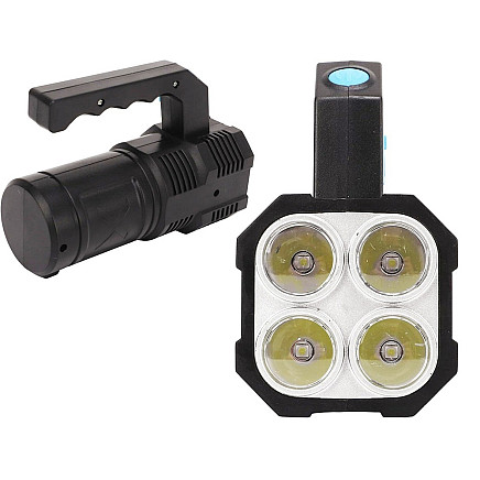 Rechargeable battery-powered led searchlight military police 2 in 1