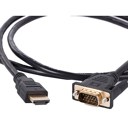 VGA-HDMI kabelis 2m ar zelta kontaktiem Full HD - 5907451352014 VGA-HDMI kabelis 2m ar zelta kontaktiem Full HD