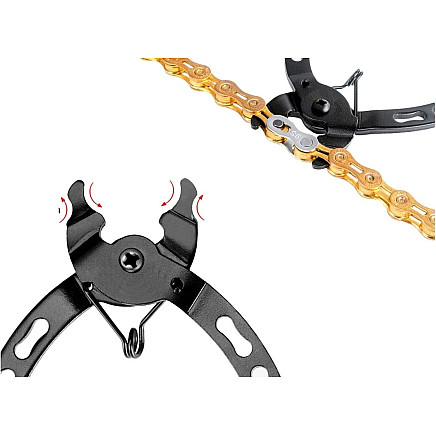 Pliers spanner to unbolt bicycle chain pinchers