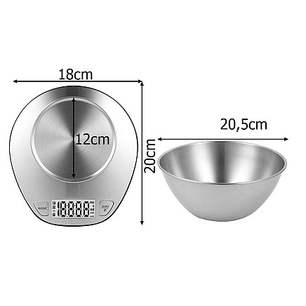 Electronic kitchen waiter with 5kg/1g digital precision metal balance