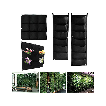 Vertical plant bag hanging felt 7 pockets for seedlings decoration