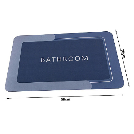 Ātri žūstošs neslīdošs vannasistabas paklājiņš, zils