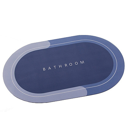 Ātri žūstoša neslīdoša vannas istabas paklājiņš, absorbējošs, zils